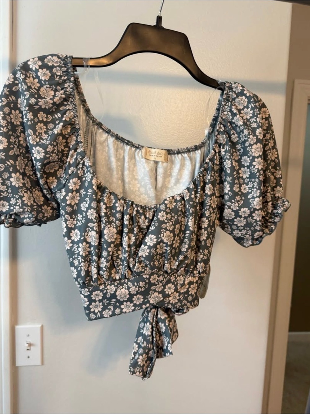 Green Floral Cropped Altard State Top